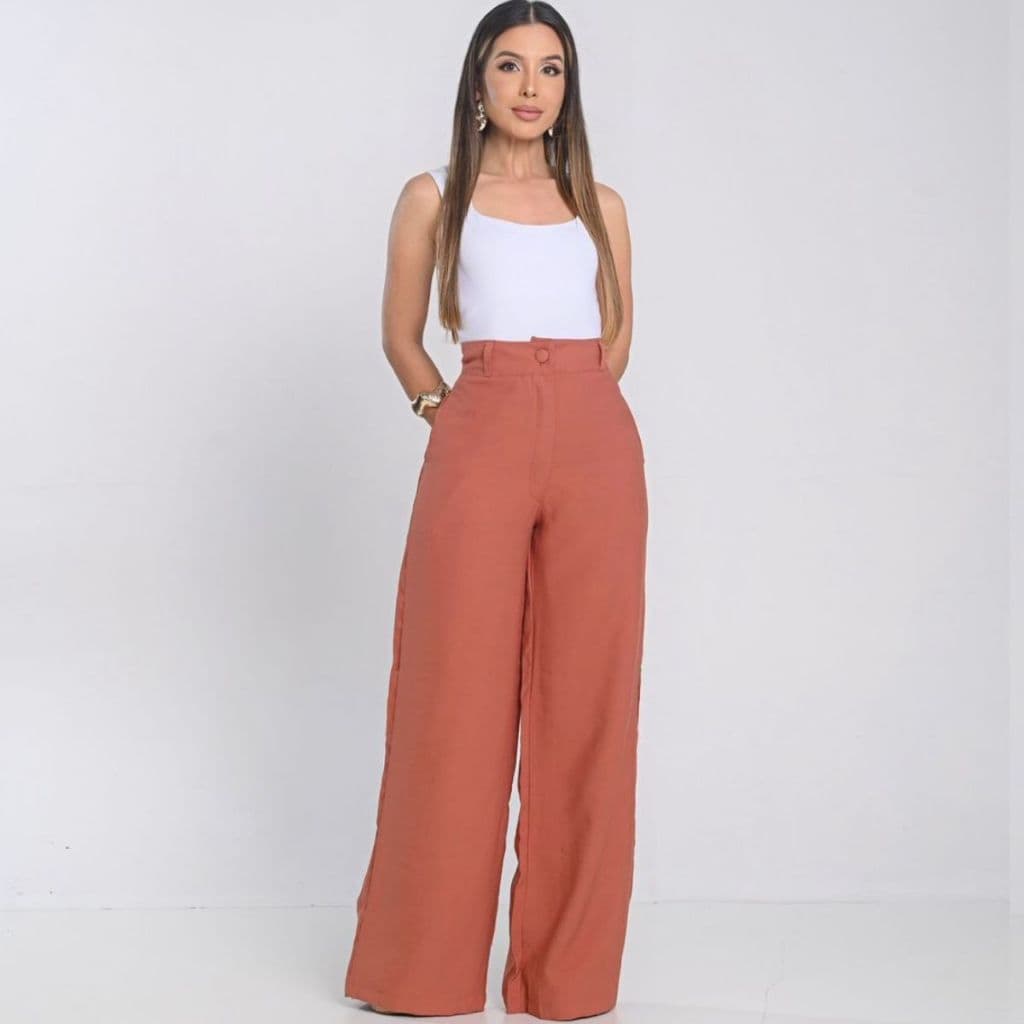 Calça Social Alfaiataria Pantalona Premium com Bolso Feminina Elegante Cintura Alta