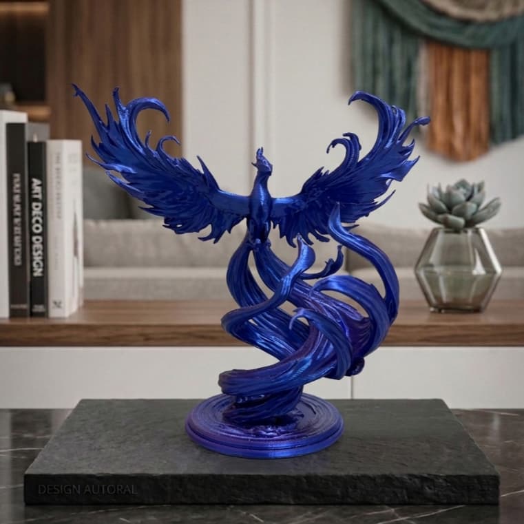 Estátua Fênix Renascimento Decorativa  – Escultura Moderna Luxo com Design Elegante para Sala e Escritório
