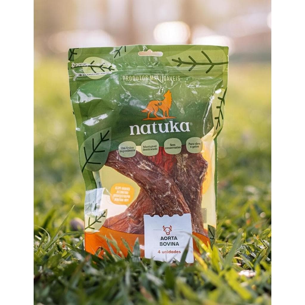 Mordedor Natural Para Cachorro Pet Aorta Bovina Natuka Petisco 4un