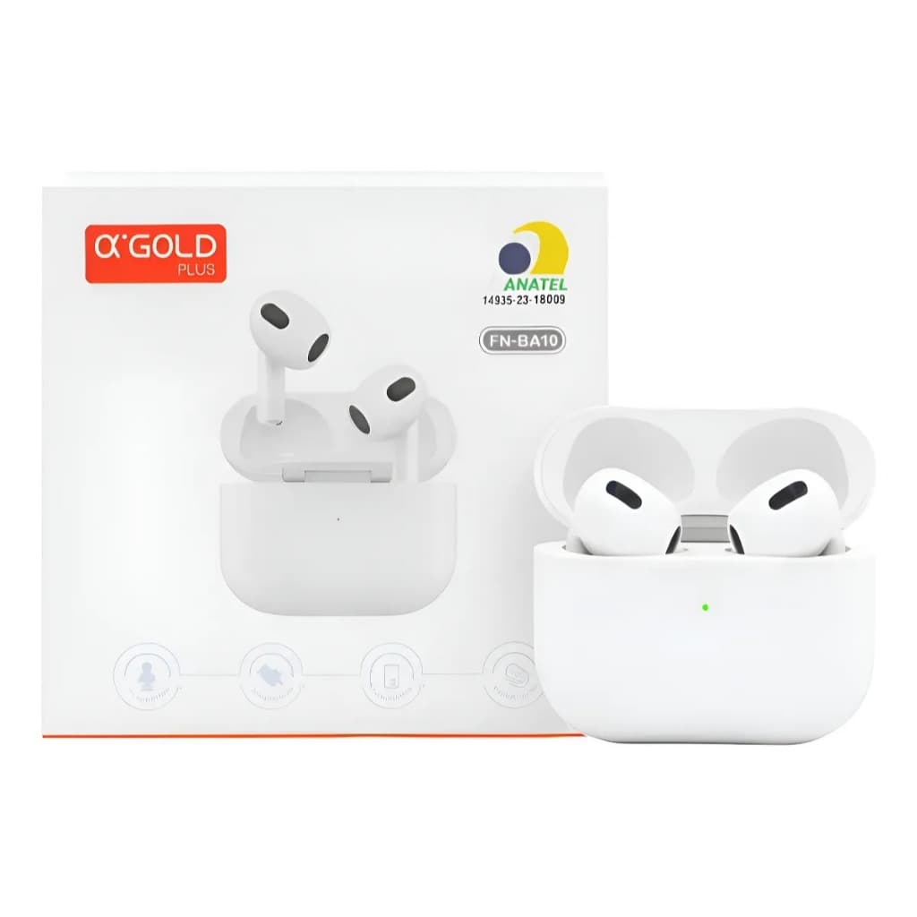 Fone De Ouvido Bluetooth Sem Fio A Gold BA-10 Tws Microfone