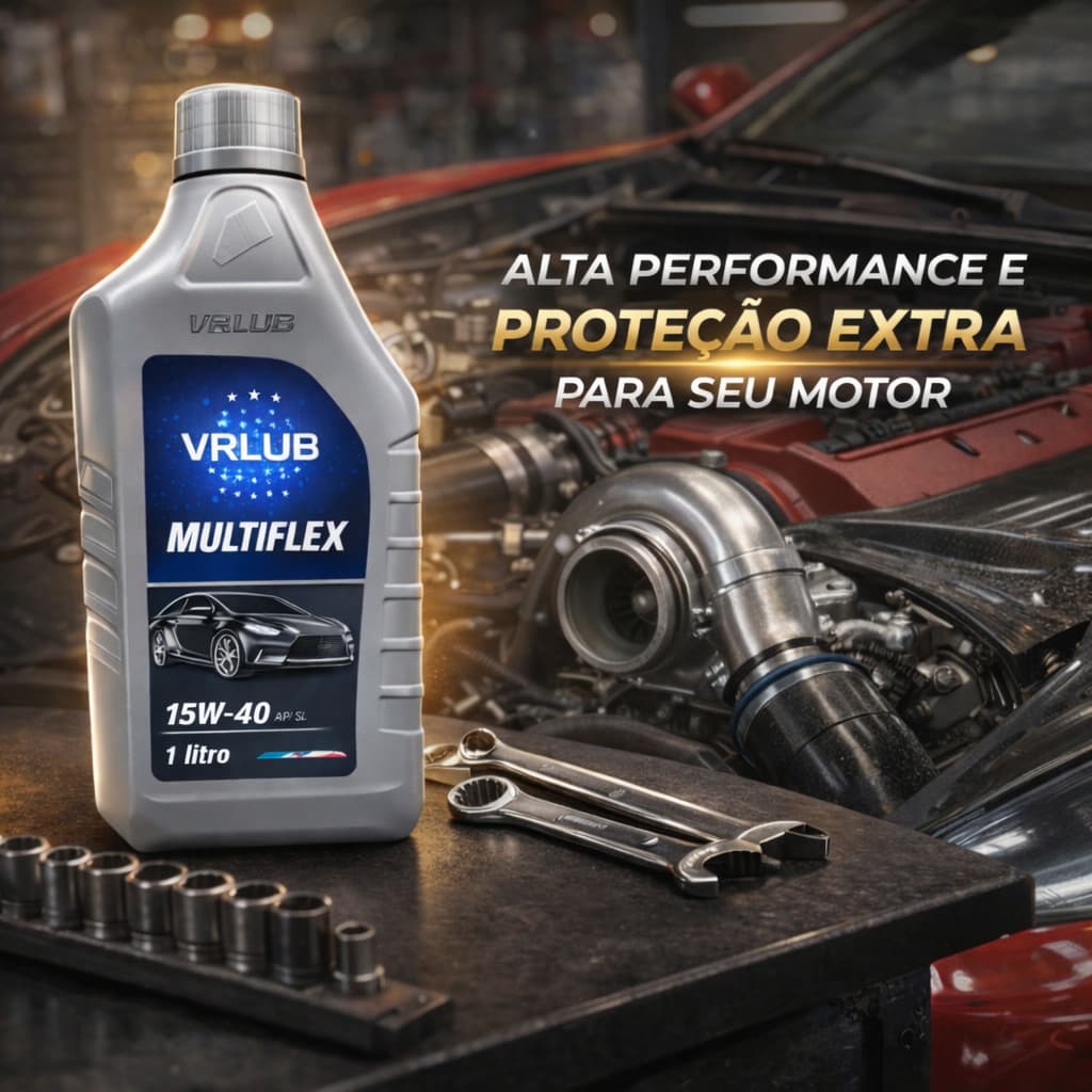 Óleo Lubrificante VR Lub Multiflex 15W40 API SL  Motor Gasolina Etanol GNV Flex