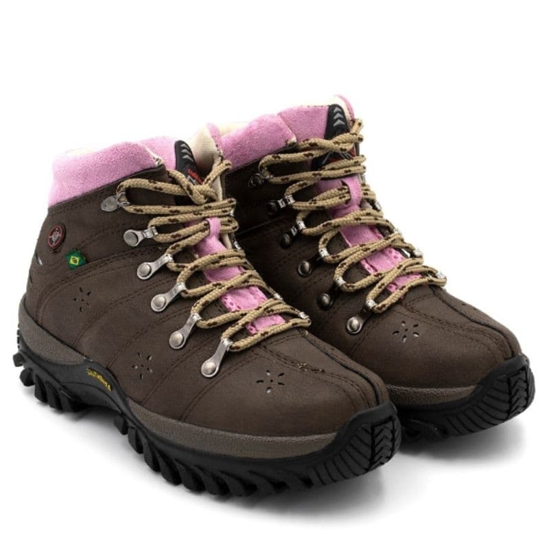 Coturno Adventure Feminino Bota Trilha Couro Resistente Antiderrapante Bota Militar Tática Confortável