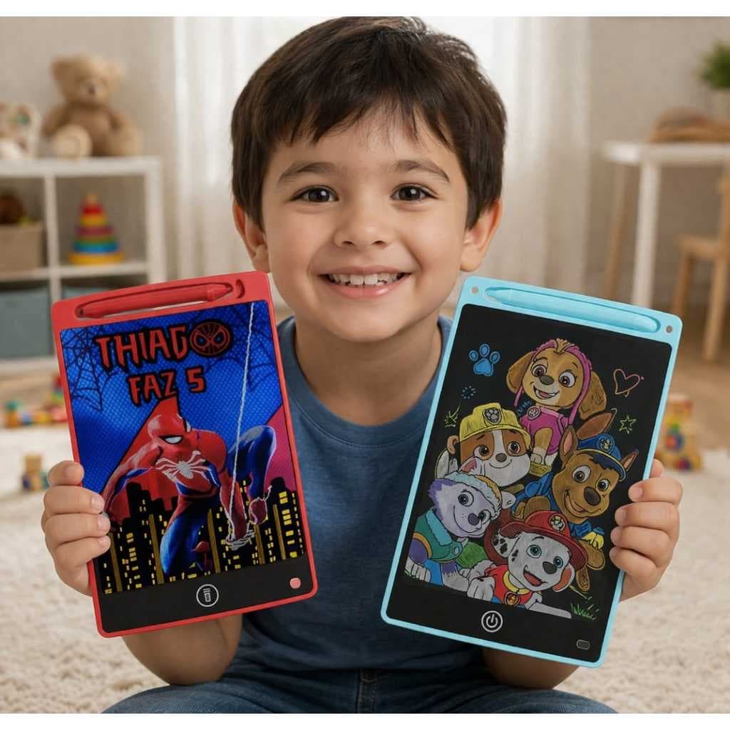 Adesivo Fotográfico para Tablet Lousa Mágica 8,5 Pol. – Adesivo de Personalização Completa, Impressão Colorida, 18 x 14