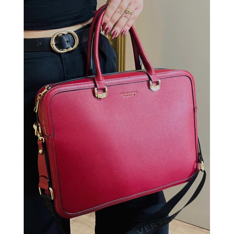 Maleta bolsa feminina couro Veryrio notebook trabalho alça transversal regulável - Elegância e Praticidade