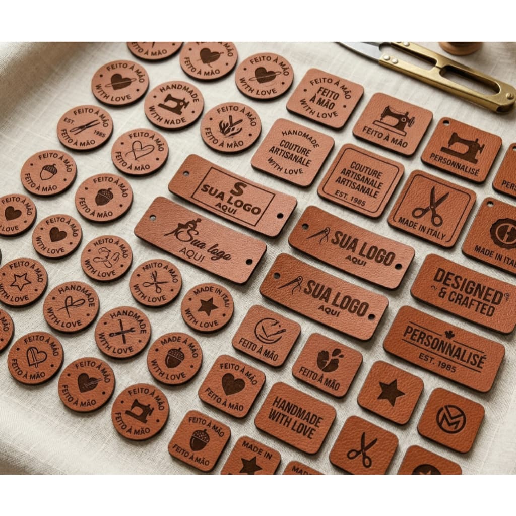 Etiquetas de couro sintético PERSONALIZADAS