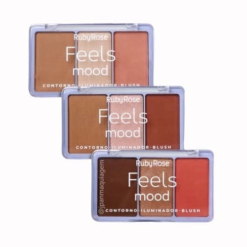 Ruby Rose Paleta de Maquiagem Ruby Rose Feels Mood com Alta Pigmentação em 3 Cores