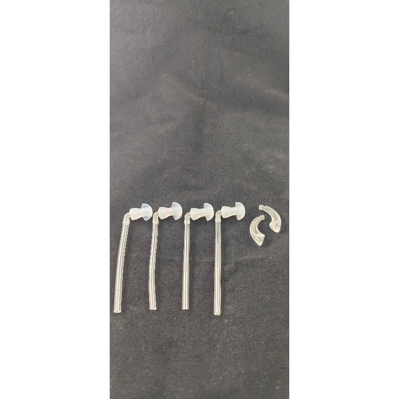 2 Pares Conector Silicone M + 2 Ganchos Rexton A&M Signia Siemens - Kit Reposição p/  Aparelho  Auditivo  Retroauricular