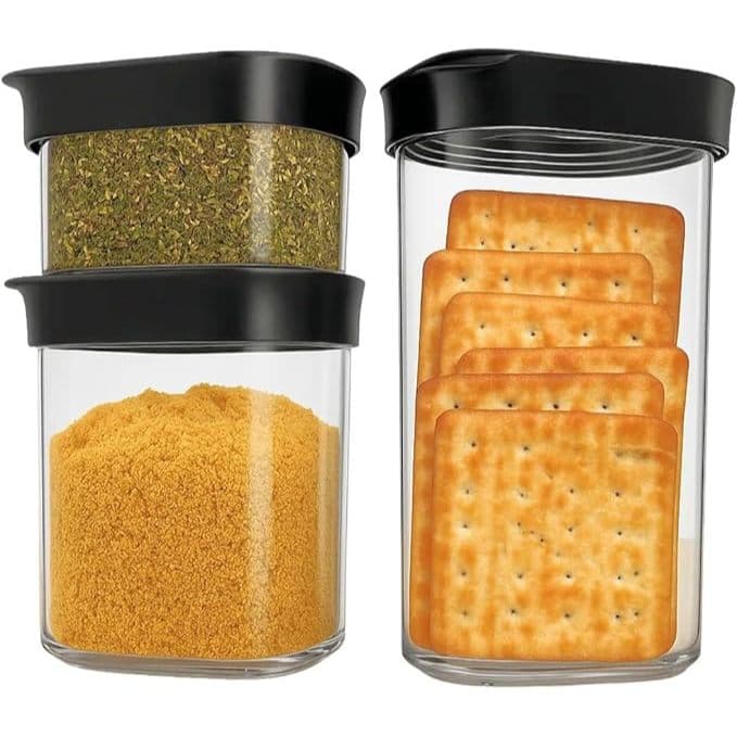 Kit de 3 Potes Herméticos, 500ml, 350ml e 150ml - Helsim