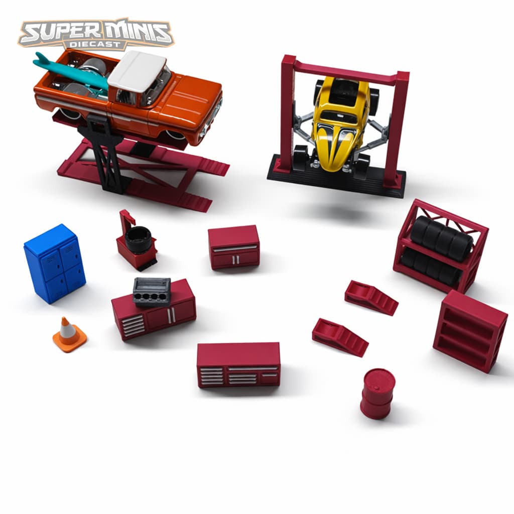 Kit Oficina Miniatura 1:64 Diorama Completo Para Hot Wheels e Matchbox