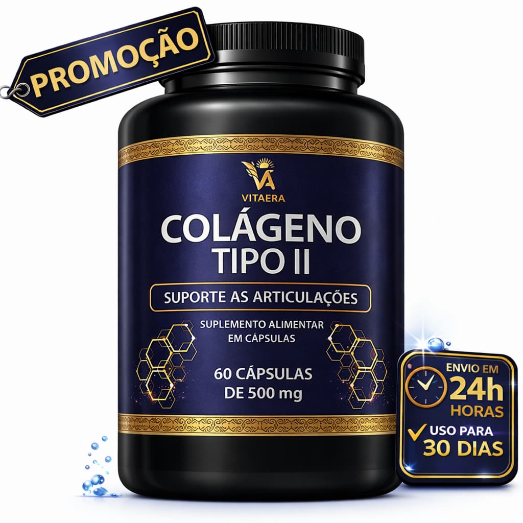 Colageno Tipo 2 Não Desnaturado 40 mg Não Hidrolisado - ARTRITE ARTROSE ARTICULAÇÃO CARTILAGEM OSSOS