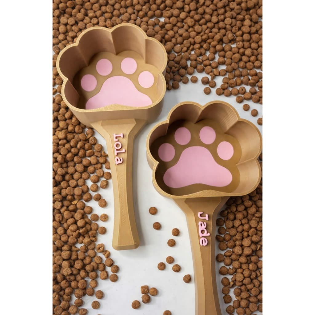 Colher Ração Pet Personalizada Nome e Cor | Medidor Ração Cachorro Gato | Pá Patinha | Scoop Resistente