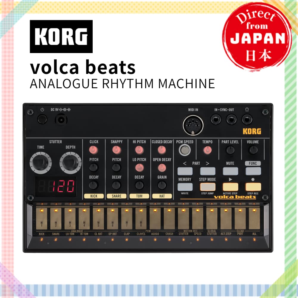 KORG Volca Beats ANALOGUE RHYTHM MACHINE | Sequenciador de Loops | Máquina de Ritmo Compacta e Portátil | 【Direto do Japão】