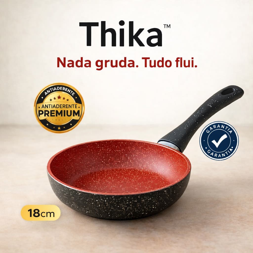 Frigideira Alumínio Antiaderente 18cm Vermelha Multifuncional Prática Cozinha