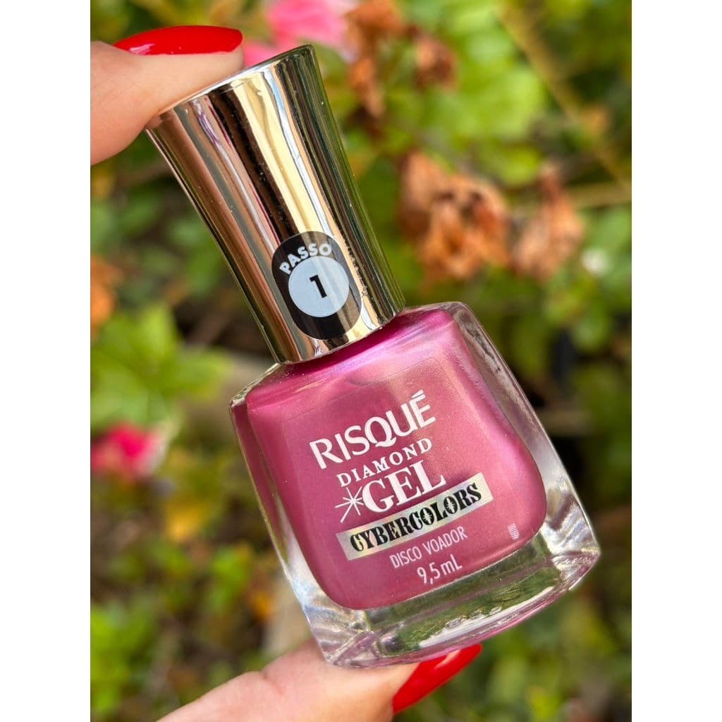 Esmalte Risqué Rosa Metálico Diamond Gel Cybercolors DISCO VOADOR 9,5 mL