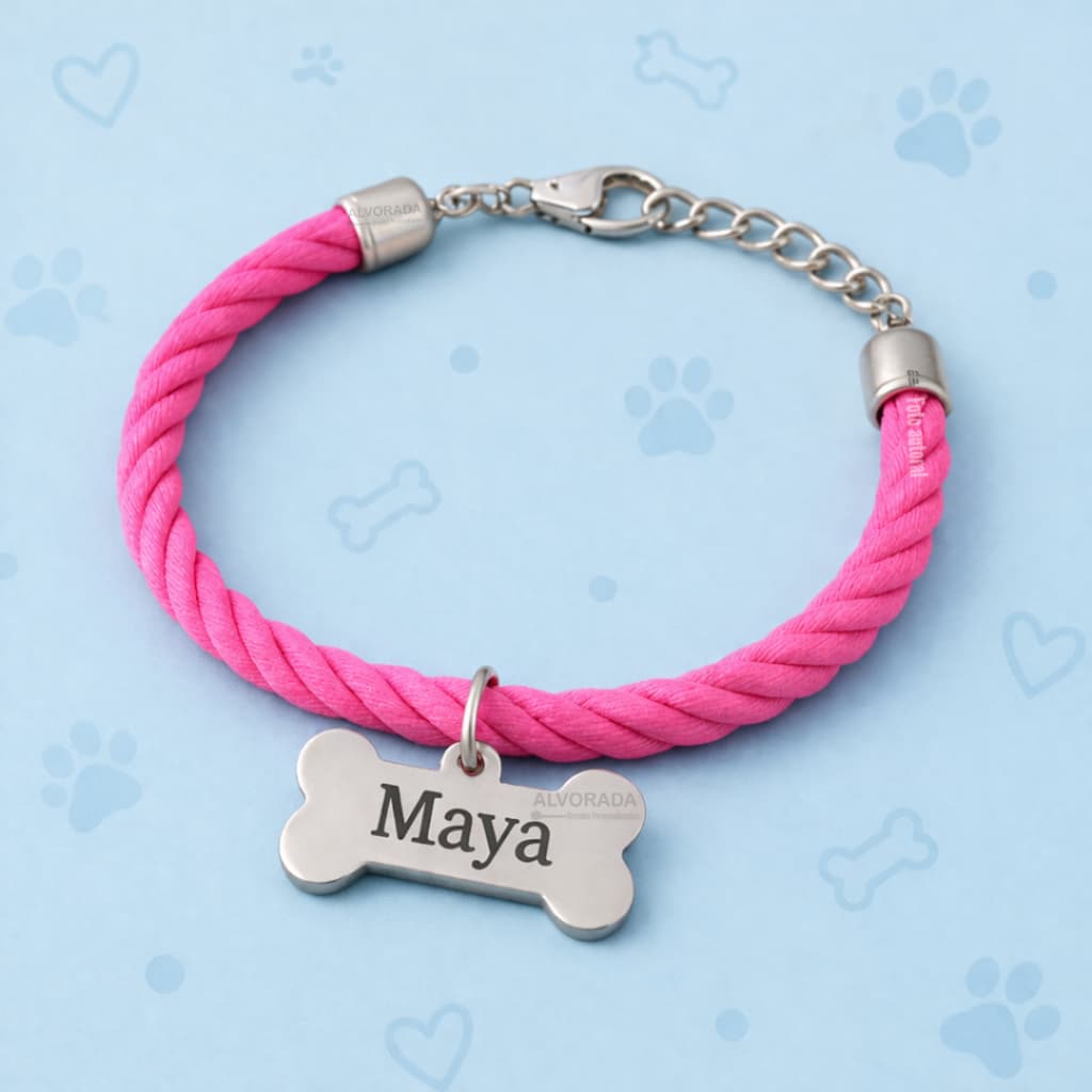 Coleira com osso tag com nome do pet personalizado B9