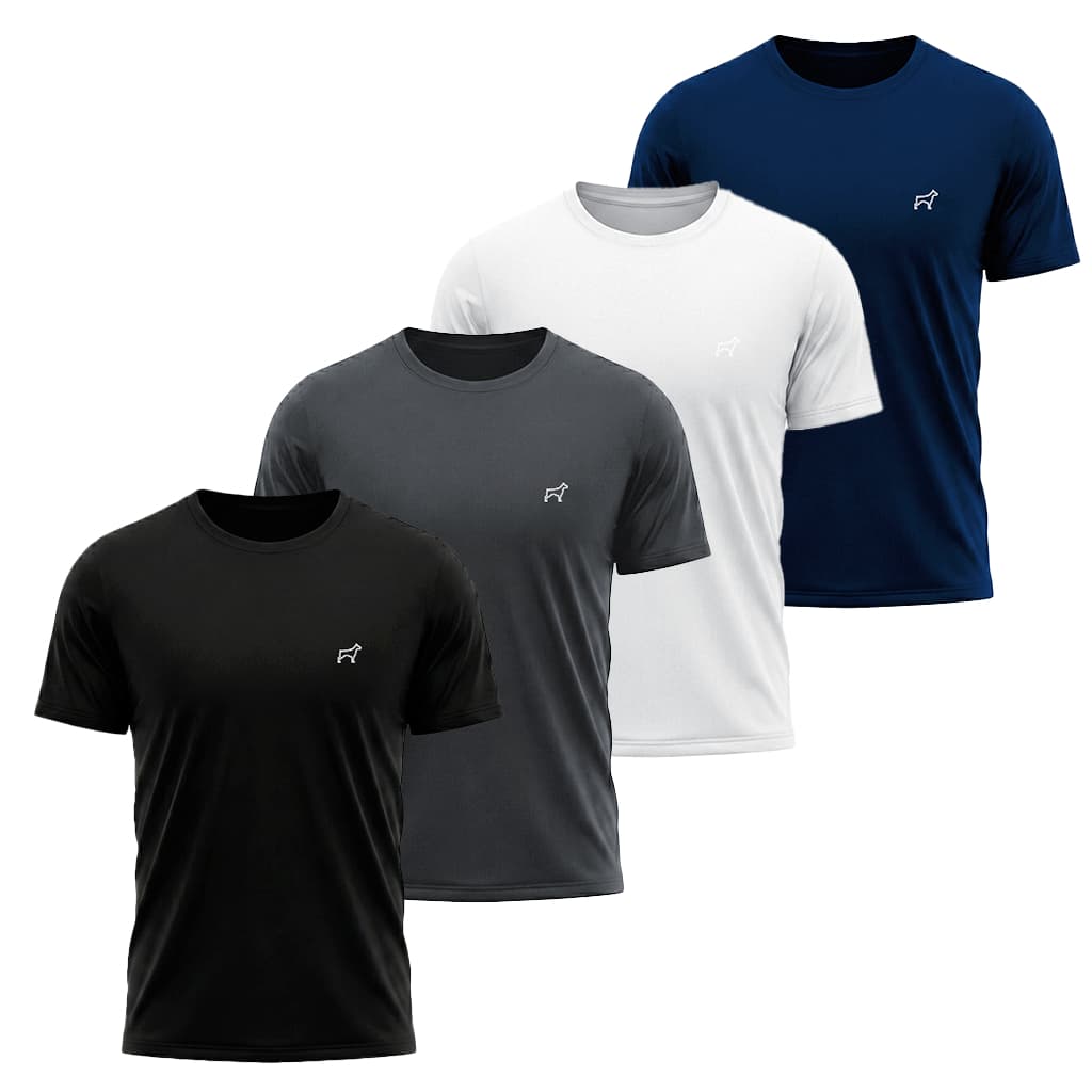 Kit 4 Camisas Masculina Dry Fit Parvori Treino Academia Corrida