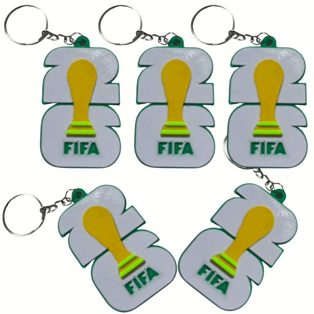 Kit 5 chaveiros copa do mundo troféu 26 em 3D lembrancinha aniversario festa