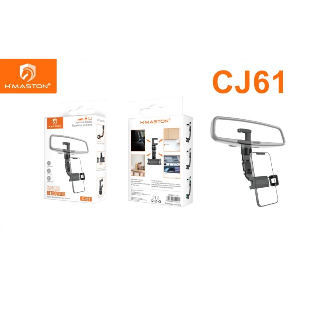 H'Maston CJ61 Suporte Celular 360° Retrovisor de Carro