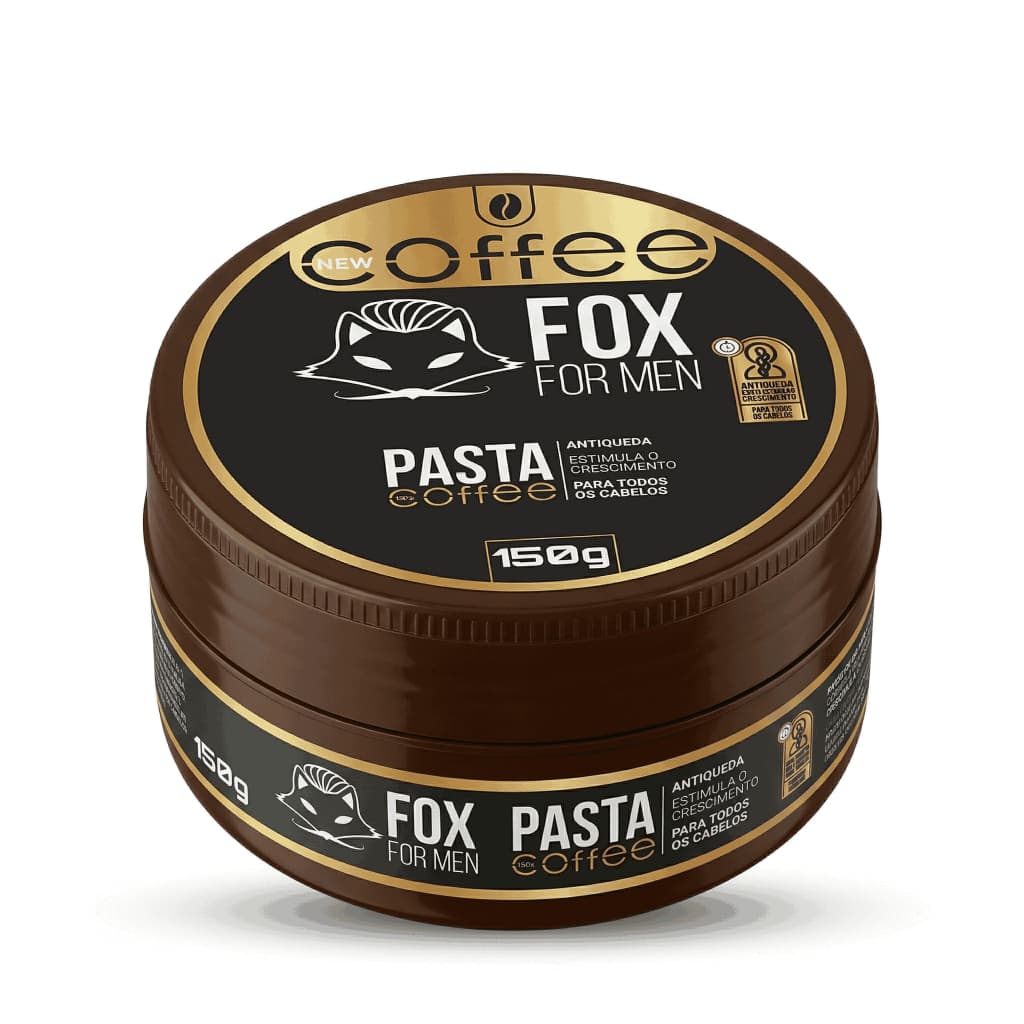 Pasta Modeladora New Coffee Fox For Men 150g Base Água Fixação Média Brilho Natural Sem Resíduo