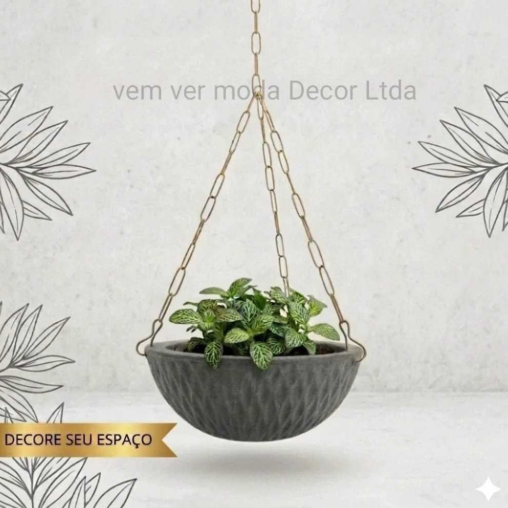 Vaso Cuia Horizontal Pendente Para Plantas Mini Polietileno Decorativo Jardim Varanda
