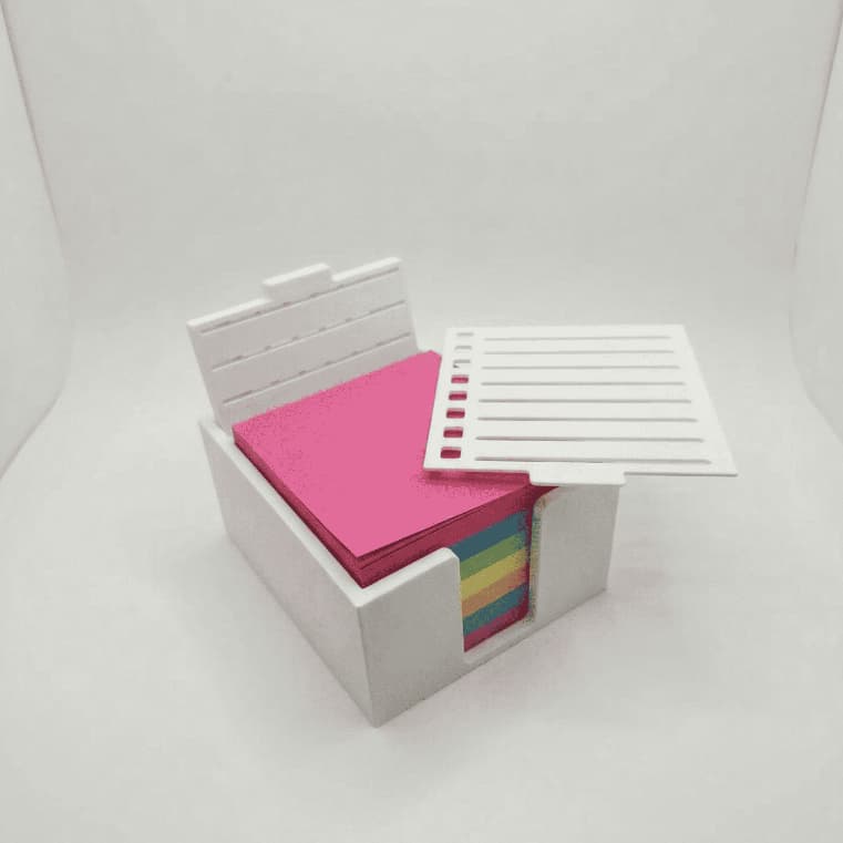 Suporte Porta Bloco de Notas Post-it com Gabaritos Organizadores - Acessório de Mesa Escritório