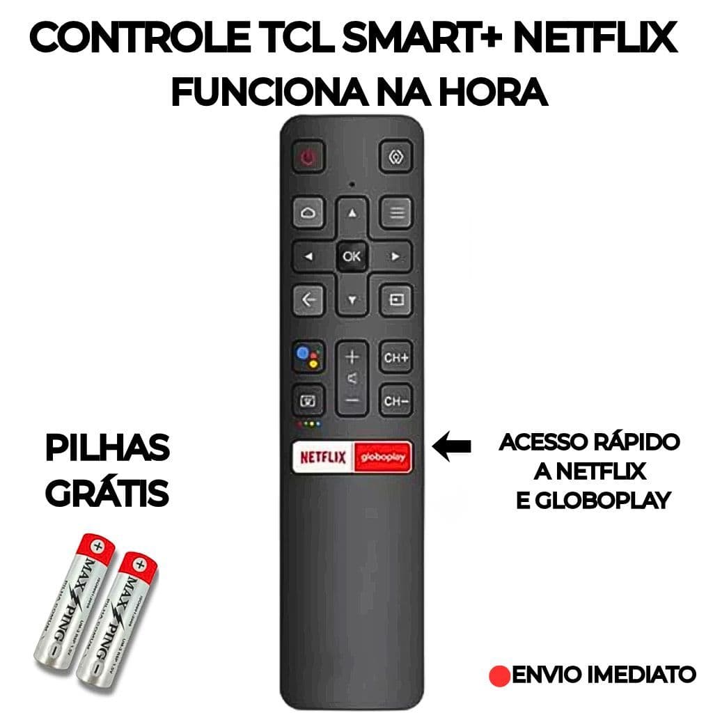 Controle Remoto Universal Para TV TCL Smart 4K Androide/Netflix e Globoplay + 2 Pilhas AAA