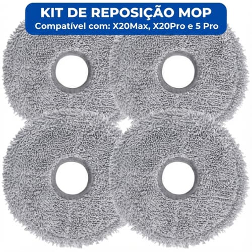Kit Esfregão Mop para Robô Aspirador Compatível com X20Max X20Pro S40Pro 5Pro