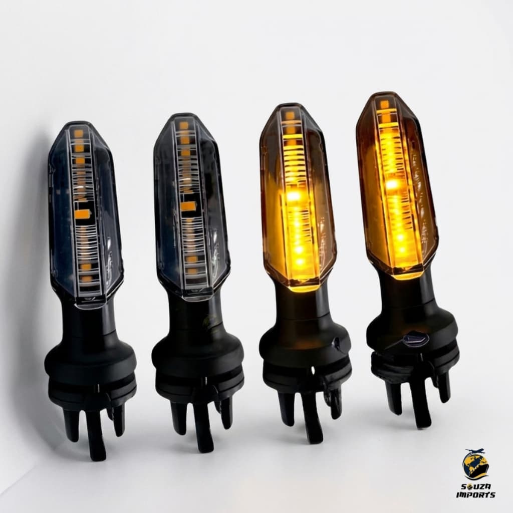 Piscas LED Sequencial Moto Honda Titan Fan Start Com Coxim Alta Visibilidade