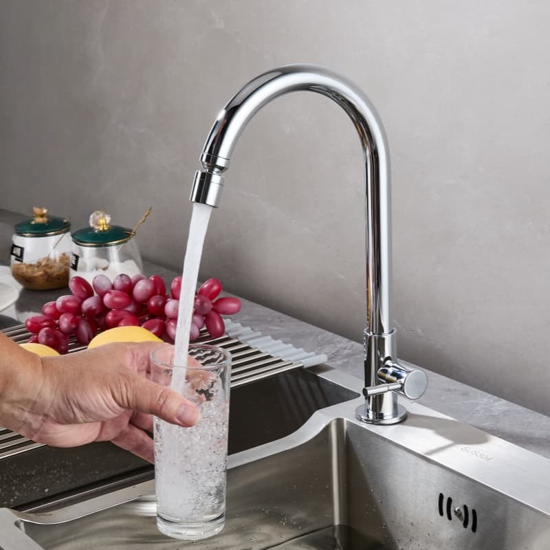 Torneira Cozinha Bancada Aço Inoxidável Metal Cromado Bico Arejador Articulado