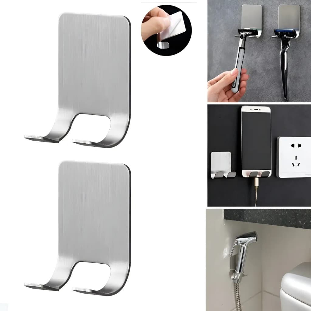 SUPORTE LÂMINA DE BARBEAR ADESIVO AÇO INOX