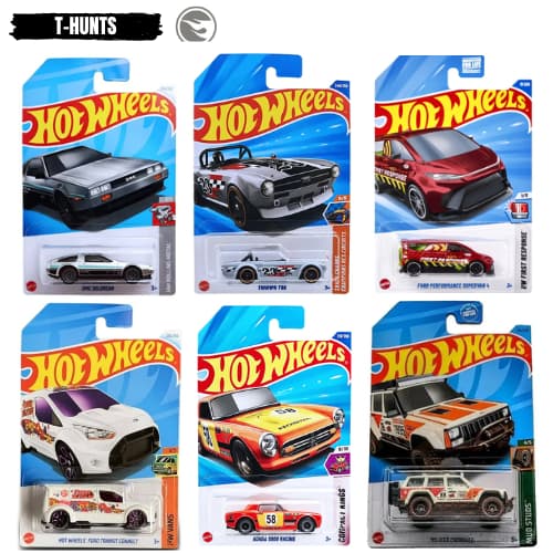 Miniaturas Hot Wheels T-Hunt Anos variados Novo, lacrado e original, Delorean, Ford, Honda, etc