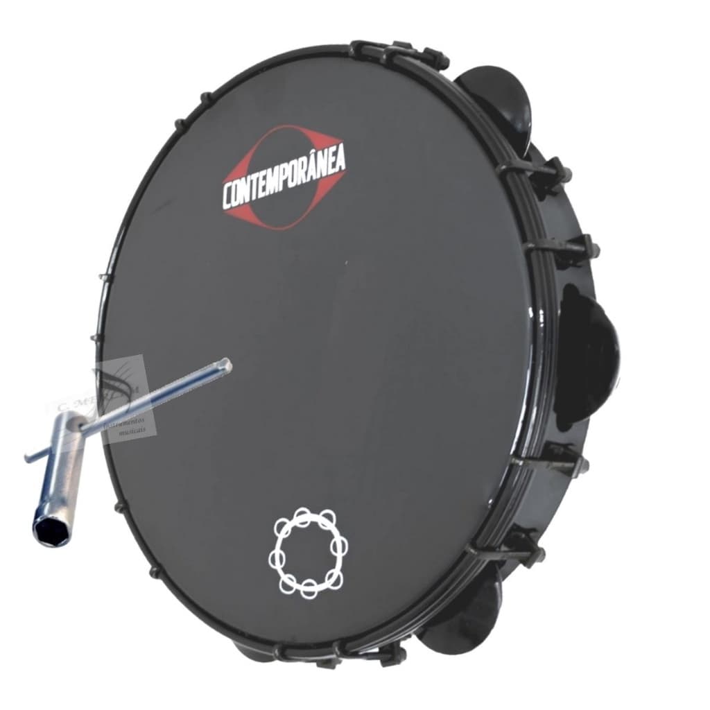 Pandeiro 10" Black Carlos Café Profissional + Chave de Afinação - Contemporânea