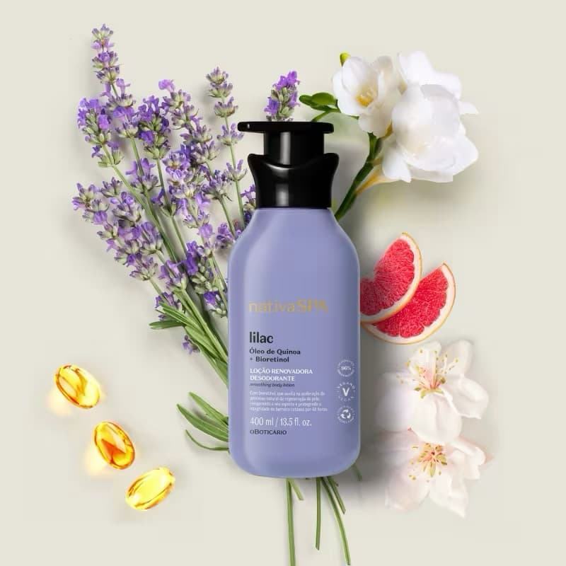 Loção Renovadora Desodorante Hidratante Corporal Nativa Spa Lilac 400ml
