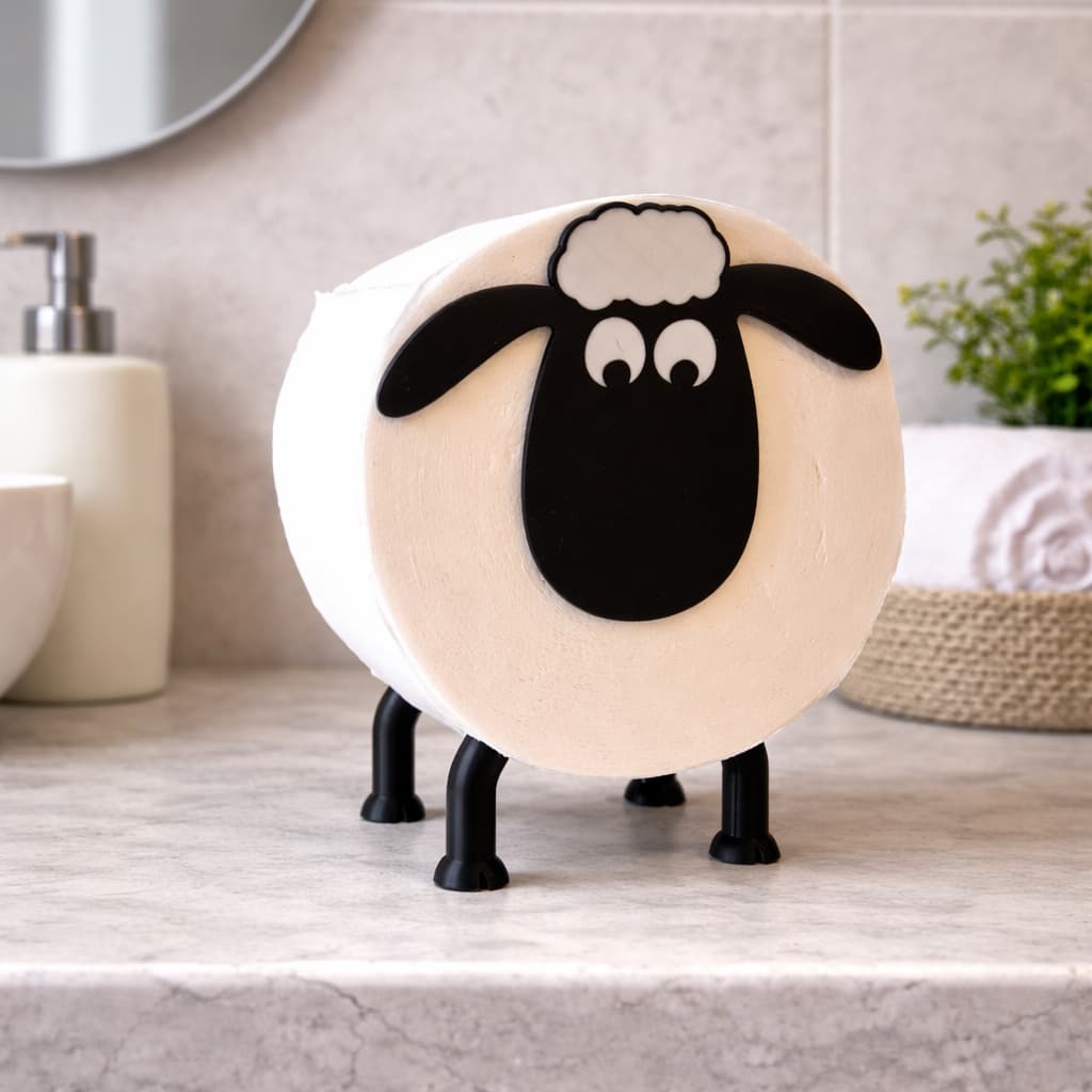 Suporte de Papel Higiênico Shaun o Carneiro - Design Divertido e Material Resistente
