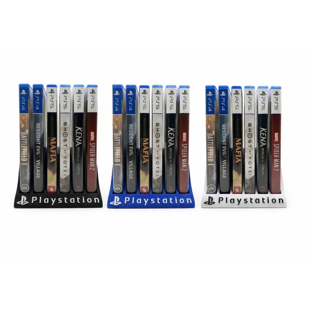 Organizador de Jogos Playstation PS3 PS4 PS5 | Suporte Porta Jogos até 6 Cases