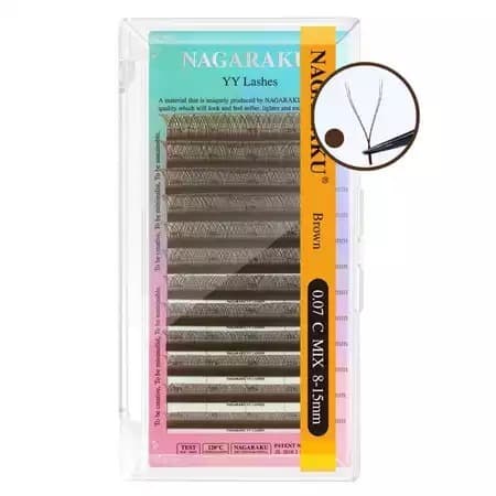 Cílios Nagaraku Fios Y Marrom Volume Brasileiro