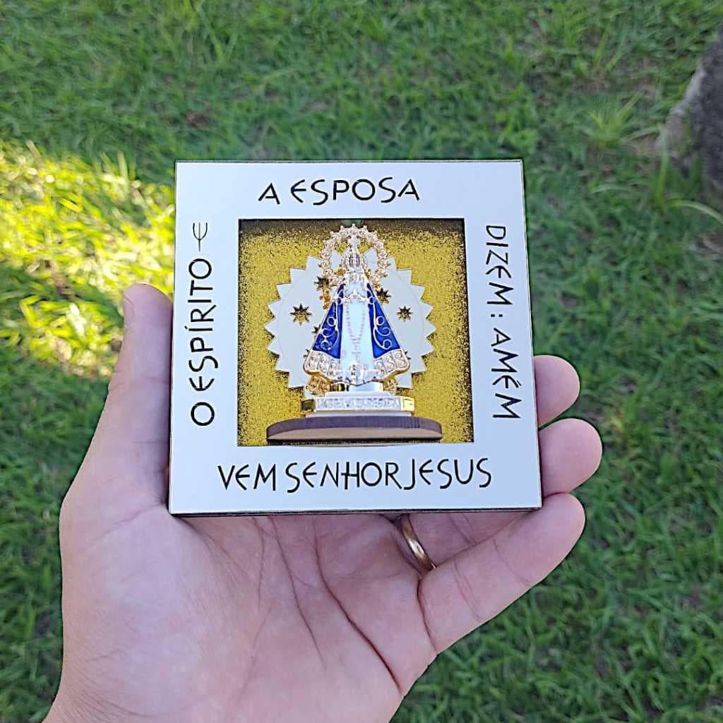 Nicho Nossa Senhora De Aparecida Espelhada Item Decorativo Para O Lar Acrílico Mdf