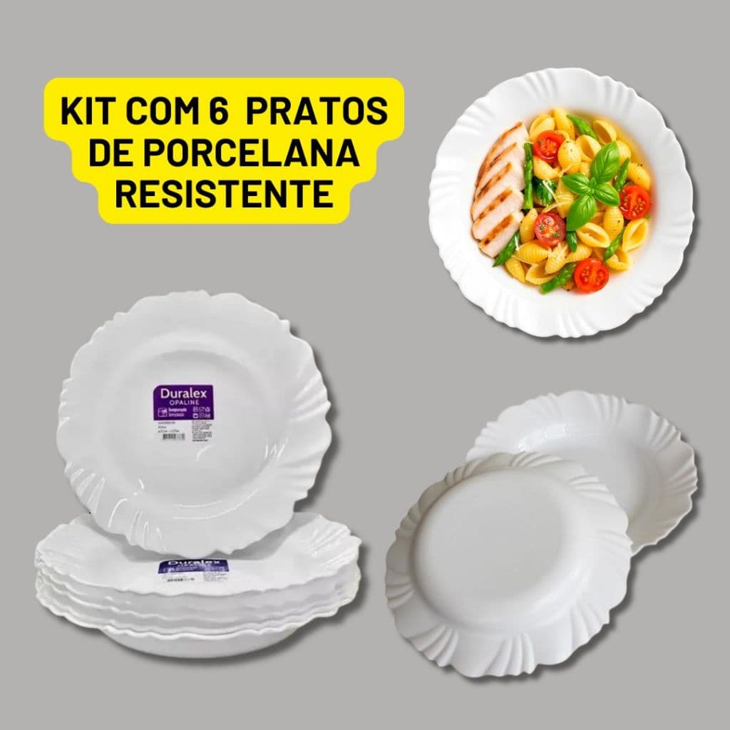 Jogo Com 6 Pratos De Porcelana Fundo Nadir Figueiredo Sopa Caldo