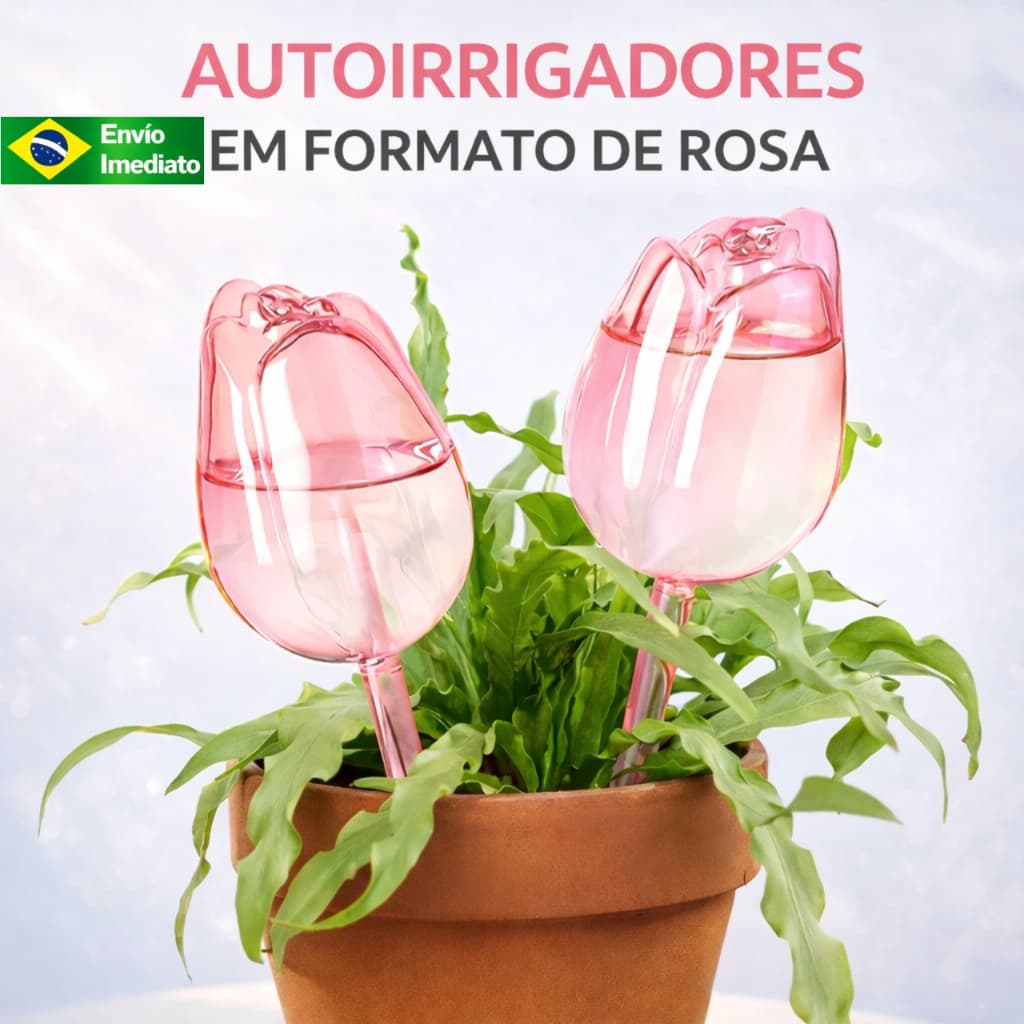 Bolas de Irrigação Pink Tulip - Gotas Automáticas para Plantas em Jardinagem Interna e Externa