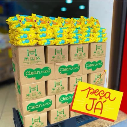 Caixa 12 Pacotes Toalhas Umedecidas Clean Baby com 100 cada