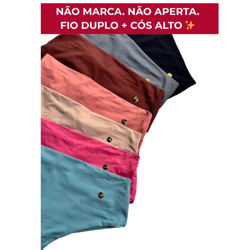 Kit Calcinha Fio Duplo Poliamida Sem Costura Cos Alto Premium Não Marca Invisivel Confortavel Dia a Dia Feminina