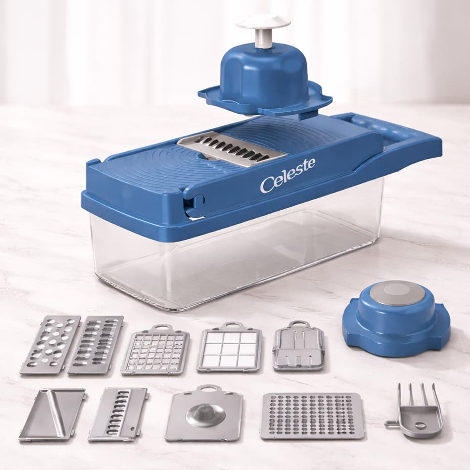 Cortador de Legumes Multiprocessador Manual De Alimentos 12 Em 1 Fatiador Ralador Triturador Cozinha
