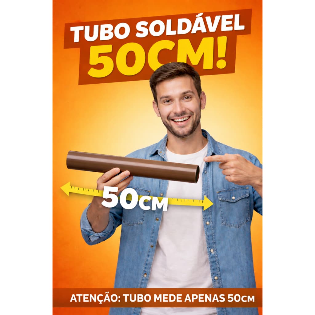 MEIO METRO DE TUBO PVC SOLDÁVEL MARROM  , 32MM  ,40MM , 50MM E 60MM.
