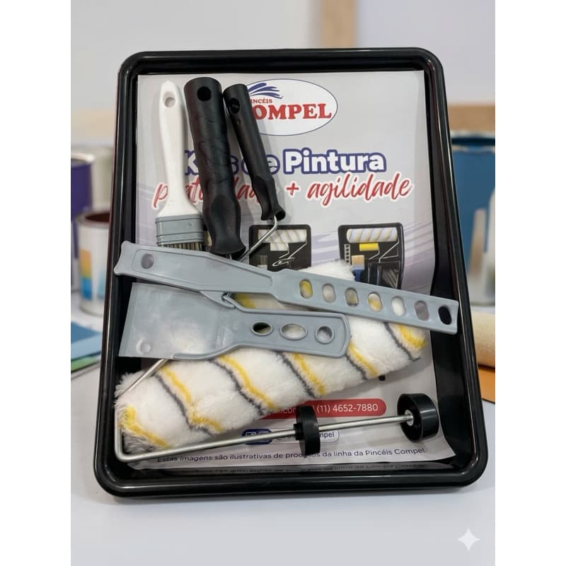 Kit Pintura Profissional Compel Completo 7 Peças Bandeja