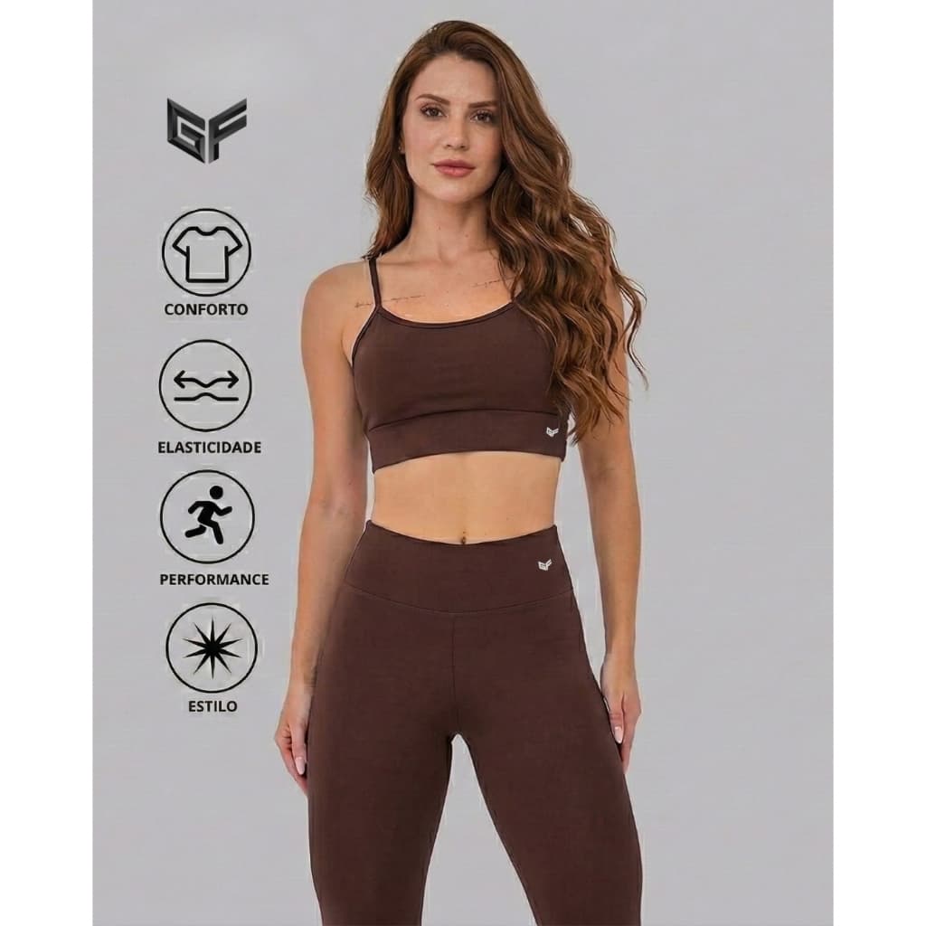 Conjunto para Academia Feminino TOP Alcinha com Bojo + CALÇA LEGGING Fitness Tecido PREMIUM