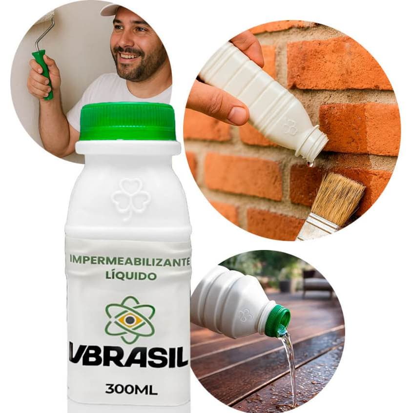 Impermeabilizante aditivo Hidrorepelente 300ml para Alvenaria, Pisos, paredes, tecidos e madeira