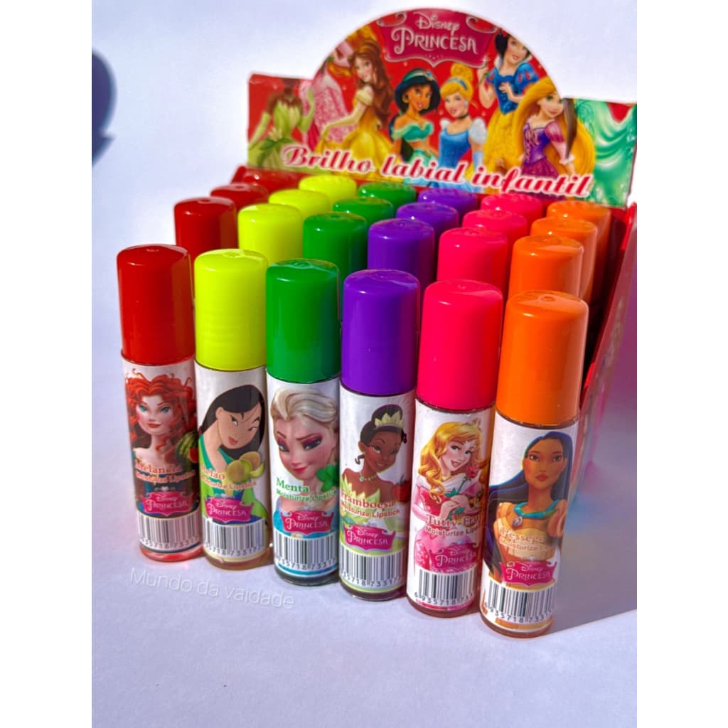 Box C/24 Brilho Labial Infantil Princesas Atacado