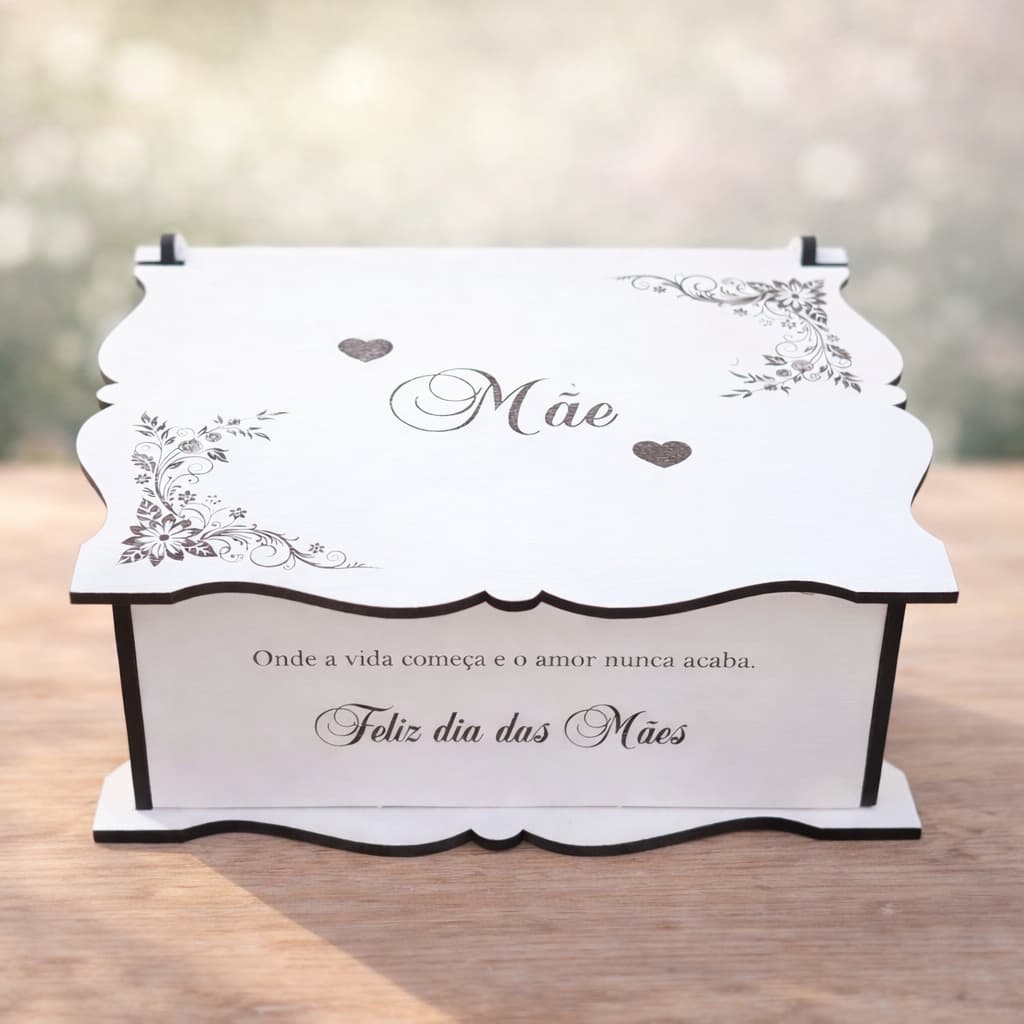 Caixa Dia das Mães Presente MDF Personalizável Porta Presente Decorativo Mãe