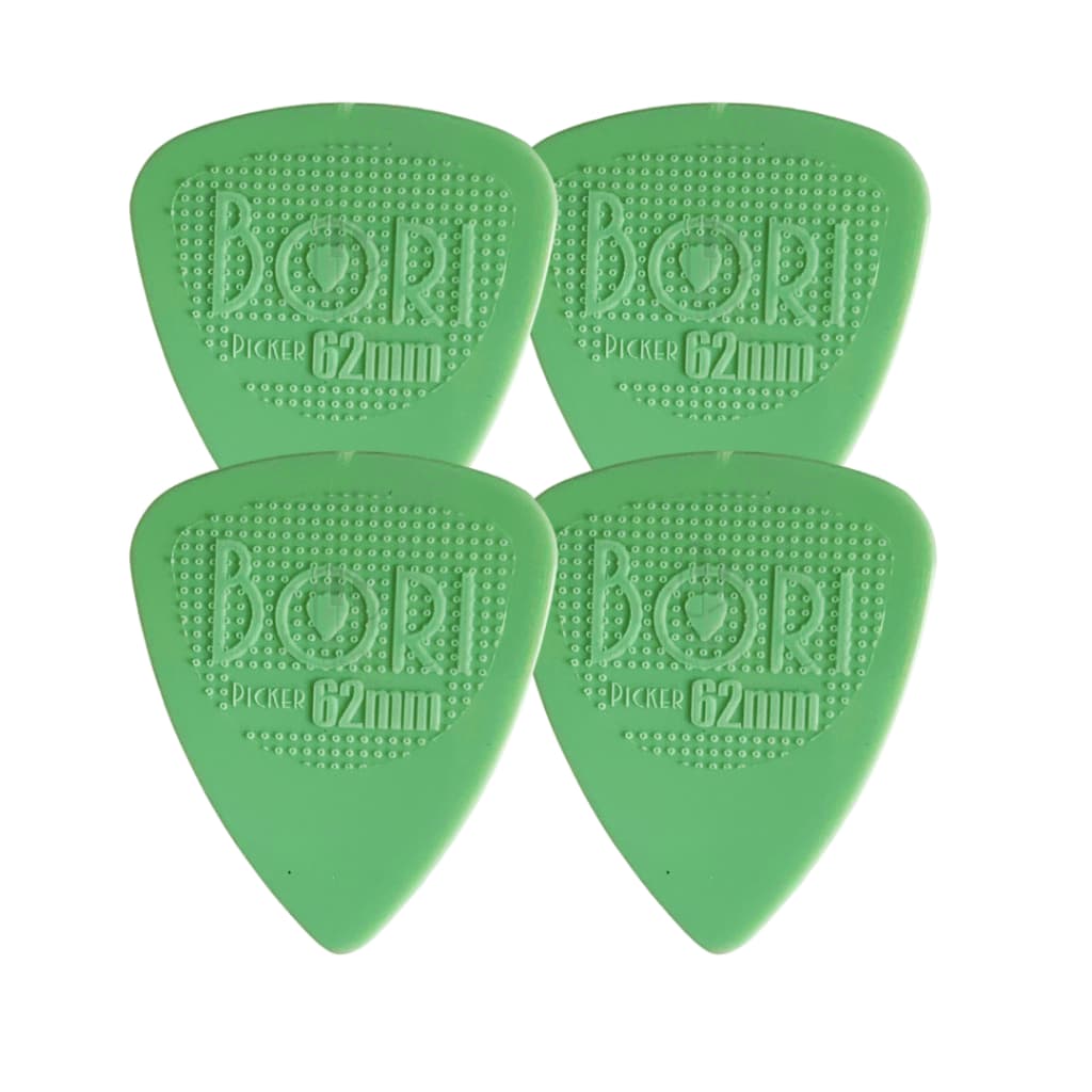 Kit 4 Palhetas BORI PICKER Nylon Verde 0,62mm Grip Cavaco Violão SS