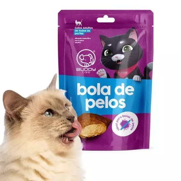 Petisco Snack Biscoitinho Prêmio Buddy Toys Para Gatos Adultos Anti Bola De Pelos 40g